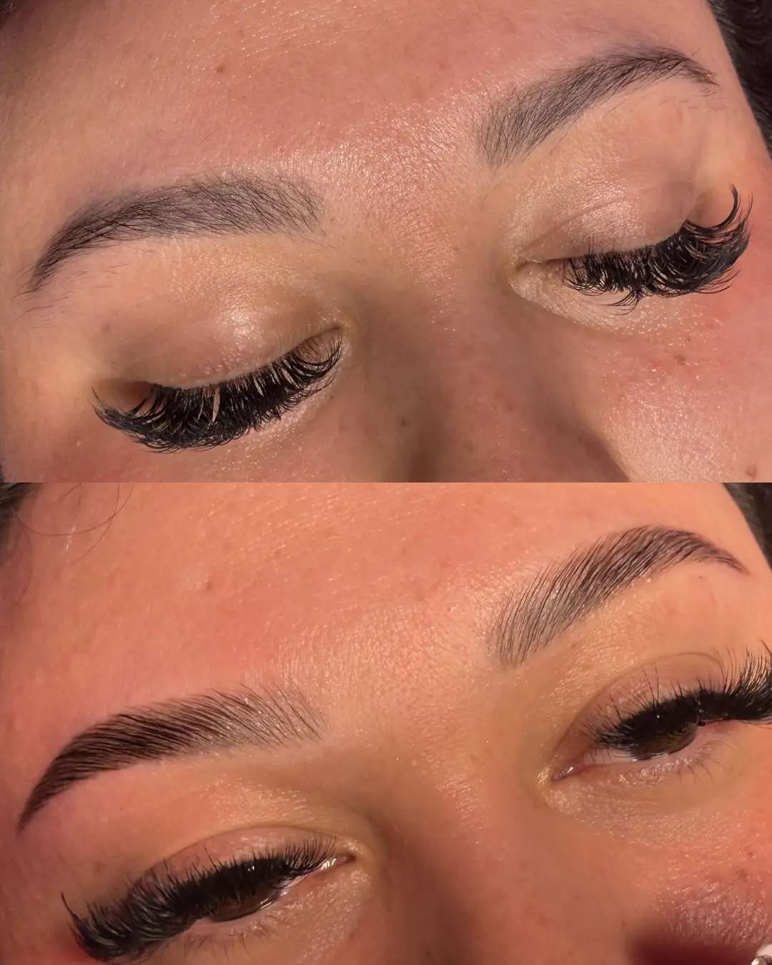 Brow lamination before and after results